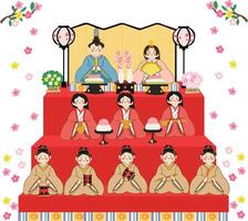 japansk docka festival av hina matsuri vektor illustration