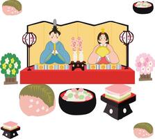 japanisch Puppe Festival von Hina Matsuri Vektor Illustration