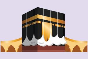 Kaba alharam und Moschee Konzept. farbig eben Vektor Illustration isoliert.
