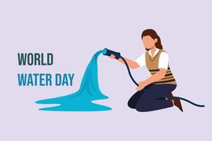 Welt Wasser Tag Konzept. farbig eben Vektor Illustration isoliert.