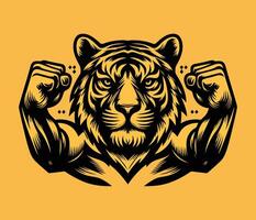 stark tiger boxning stil maskot logotyp vektor