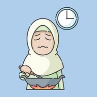 Ramadan Aktivität Mädchen Vektor Künste. islamisch Aktivitäten im täglich. Karikatur Charakter zum Kinder