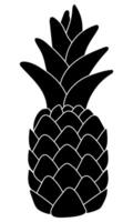 ananas silhuett i svart Färg vektor