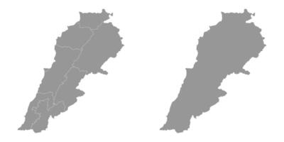 libanon Karta med administrativ divisioner. vektor illustration.