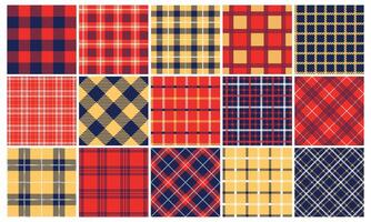 Plaid Muster. nahtlos Tartan drucken Schottland klassisch Design, abstrakt traditionell schottisch Stoff, modern bunt Textil- Hintergrund. Vektor Textur