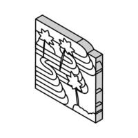 Tegallalang Reis Terrassen isometrisch Symbol Vektor Illustration