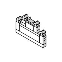 röd fort isometrisk ikon vektor illustration