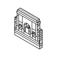 Karthago historisch Gebäude isometrisch Symbol Vektor Illustration