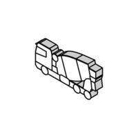 Beton Rührgerät Konstruktion Auto Fahrzeug isometrisch Symbol Vektor Illustration