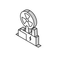 kärnkraftverk färg ikon vektor platt illustration