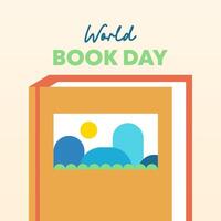 Lycklig värld bok dag illustration bakgrund vektor