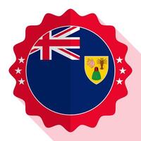 Türken und Caicos Inseln Qualität Emblem, Etikett, Zeichen, Taste. Vektor Illustration.