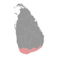Süd- Provinz Karte, administrative Aufteilung von sri lanka. Vektor Illustration.