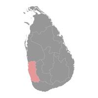 Western Provinz Karte, administrative Aufteilung von sri lanka. Vektor Illustration.