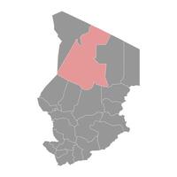 borkou område Karta, administrativ division av Tchad. vektor illustration.
