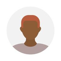 tömma ansikte ikon avatar med röd hår. vektor illustration.