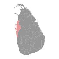 puttalam distrikt Karta, administrativ division av sri lanka. vektor illustration.