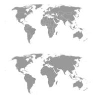detaljerad grå värld Karta. vektor illustration.