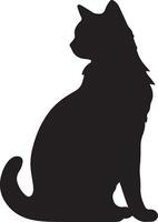 Katze Silhouette Illustration Vektor Weiß Hintergrund