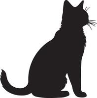 Katze Silhouette Illustration Vektor Weiß Hintergrund