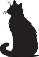 Katze Silhouette Illustration Vektor Weiß Hintergrund