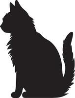 Katze Silhouette Illustration Vektor Weiß Hintergrund