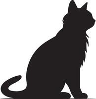 Katze Silhouette Illustration Vektor Weiß Hintergrund