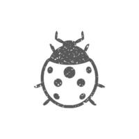 insekt ikon i grunge textur vektor illustration