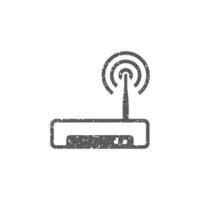 Router Symbol im Grunge Textur Vektor Illustration