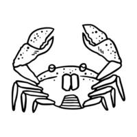 Krabbe Symbol. Hand gezeichnet Vektor Illustration. Krebstiere Meer Tier