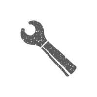 Fahrrad Schlüssel Symbol im Grunge Textur Vektor Illustration