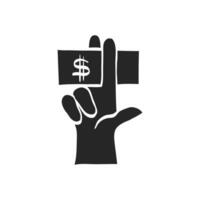 Hand gezeichnet Hand halten Geld Vektor Illustration