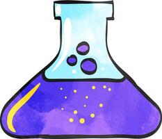 Becherglas Symbol im Farbe Zeichnung. Labore Forschung Wissenschaft Biologie chemisch Chemiker vektor