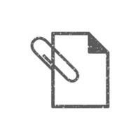 Anhang Datei Symbol im Grunge Textur Vektor Illustration