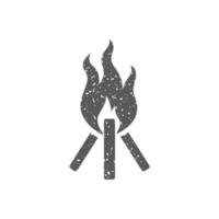 Lager Feuer Symbol im Grunge Textur Vektor Illustration