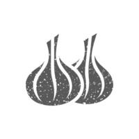 Knoblauch Symbol im Grunge Textur Vektor Illustration