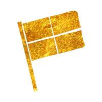 Hand gezeichnet Lineman Flagge Symbol im Gold vereiteln Textur Vektor Illustration