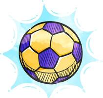 Fußball Ball Symbol im Aquarell Stil. vektor
