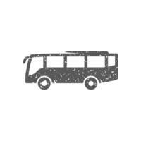 Bus Symbol im Grunge Textur Vektor Illustration