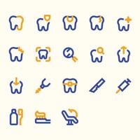 tandläkare ikon uppsättning vektor