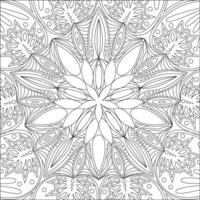 svart och vit cirkulär mönster i de form av en mandala på en vit bakgrund. mehendi tatuering prydnad mandala design. färg bok sida. vektor illustration.