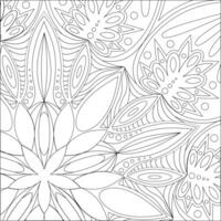 svart och vit cirkulär mönster i de form av en mandala på en vit bakgrund. mehendi tatuering prydnad mandala design. färg bok sida. vektor illustration.