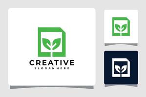 grön blad logotyp vektor illustration design mall