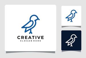 minimalistisch Blau Illustration von Vogel, Symbol von Frieden und Freiheit Logo, isoliert auf Weiß Hintergrund vektor