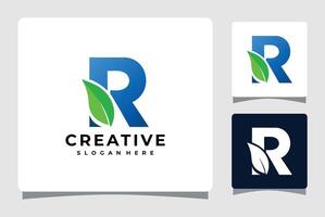 Brief r mit Blatt Geschäft Logo Design vektor