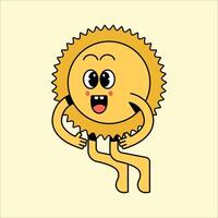 Sonne Maskottchen Logo Charakter Karikatur Vektor Illustration