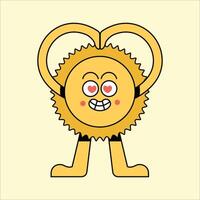 Sonne Maskottchen Logo Charakter Karikatur Vektor Symbol Illustration