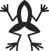 Labor Frosch Symbol im dick Gliederung Stil. schwarz und Weiß einfarbig Vektor Illustration.