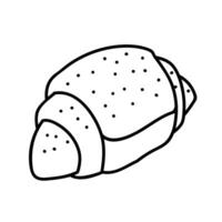 Croissant Brot Symbol. Hand gezeichnet Vektor Illustration.