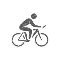 cykling ikon i grunge textur vektor illustration